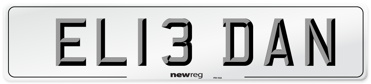 EL13 DAN Number Plate from New Reg